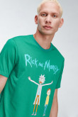 Camiseta, con estampado en frente, de Rick & Morty