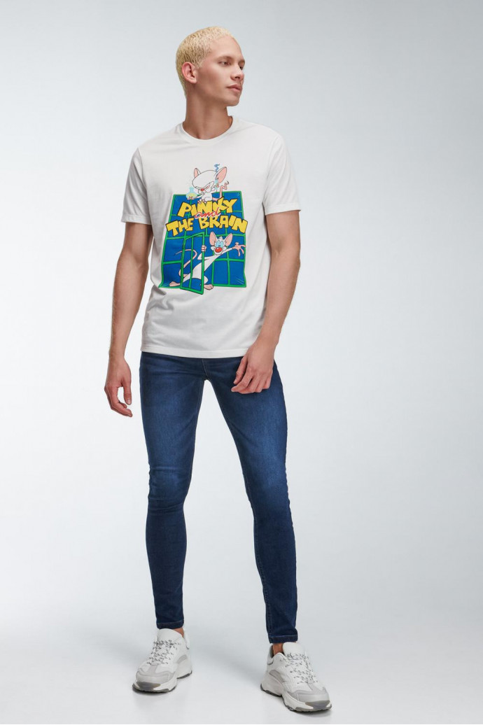 Camiseta, con estampado en frente, de Pinky & Cerebro
