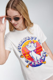 Camiseta manga corta para mujer, con estampado en frente de Aristogatos, Disney