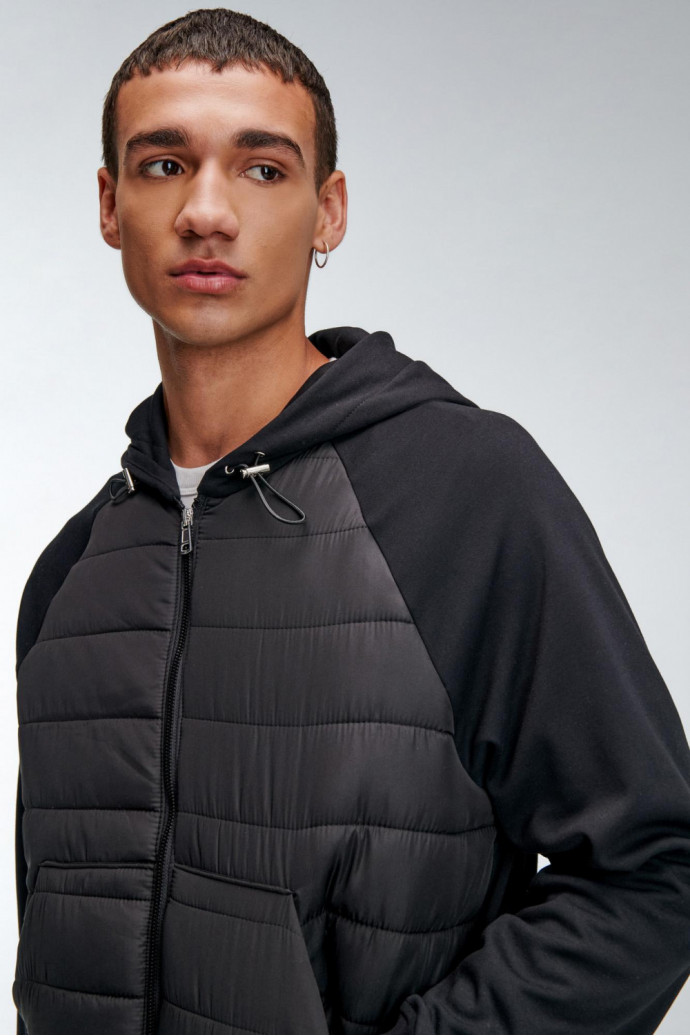 Chaqueta acolchada combinada