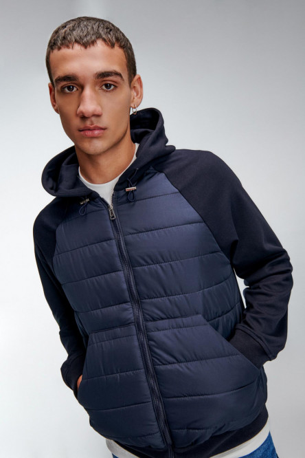 Chaqueta acolchada combinada