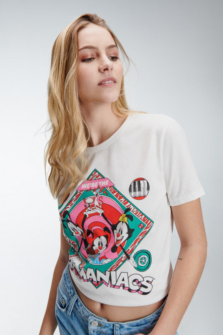 Camiseta manga corta, estampado de  Animaniacs