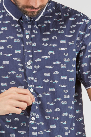 camisa-azul-motivo-cuello-sport