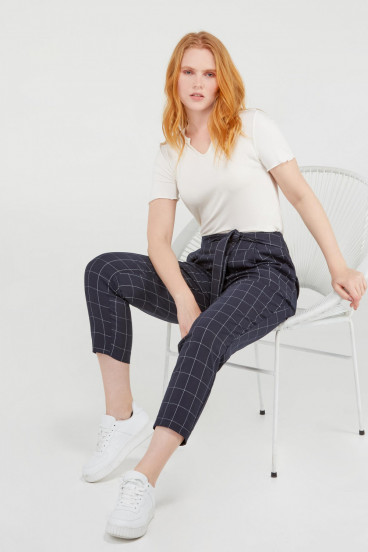 PANTALÓN PAPER BAG CUADROS