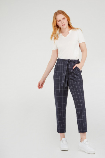PANTALÓN PAPER BAG CUADROS