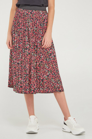 FALDA FLORES PLISADA