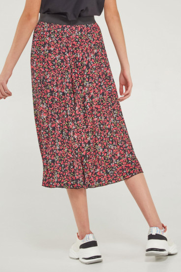 FALDA FLORES PLISADA