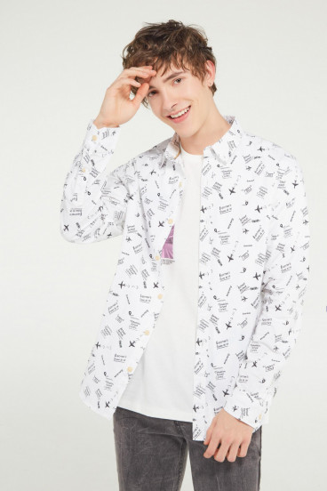 CAMISA MOTIVO MANGA LARGA