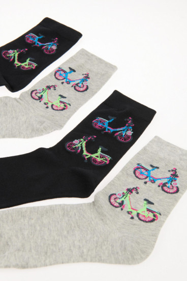 MEDIAS CON MOTIVO BICICLETA