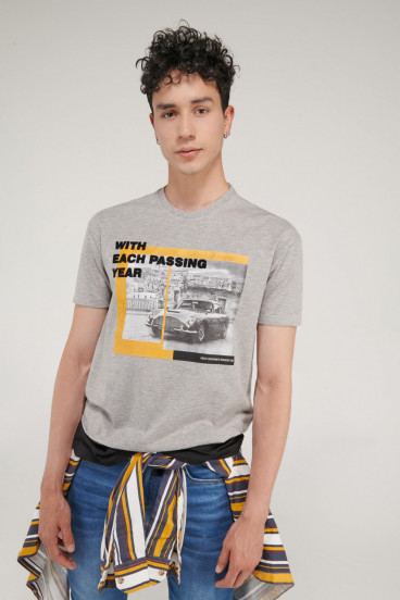 CAMISETA COMBINADA ESTAMPADA