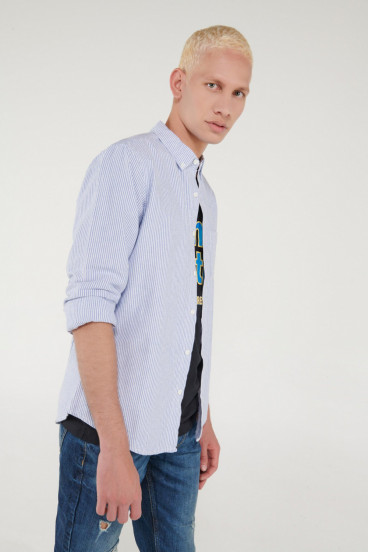 CAMISA BUTTON DOWN MANGA LARGA