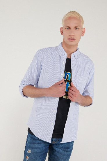 CAMISA BUTTON DOWN MANGA LARGA