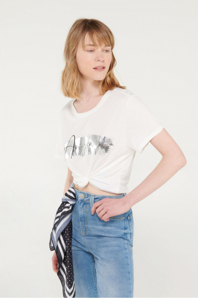 CAMISETA UNICOLOR ESTAMPADA