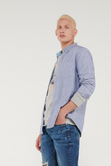 CAMISA BUTTON DOWN MANGA LARGA