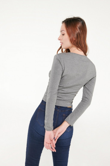 BLUSA FRUNCE MANGA LARGA