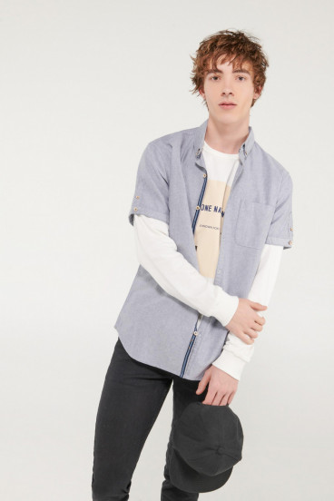 CAMISA BUTTON DOWN MANGA CORTA