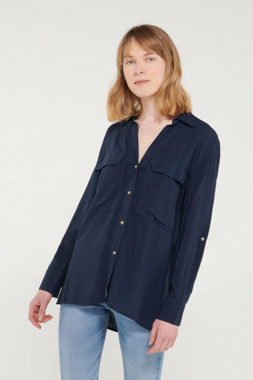 BLUSA UNICOLOR BOTONES