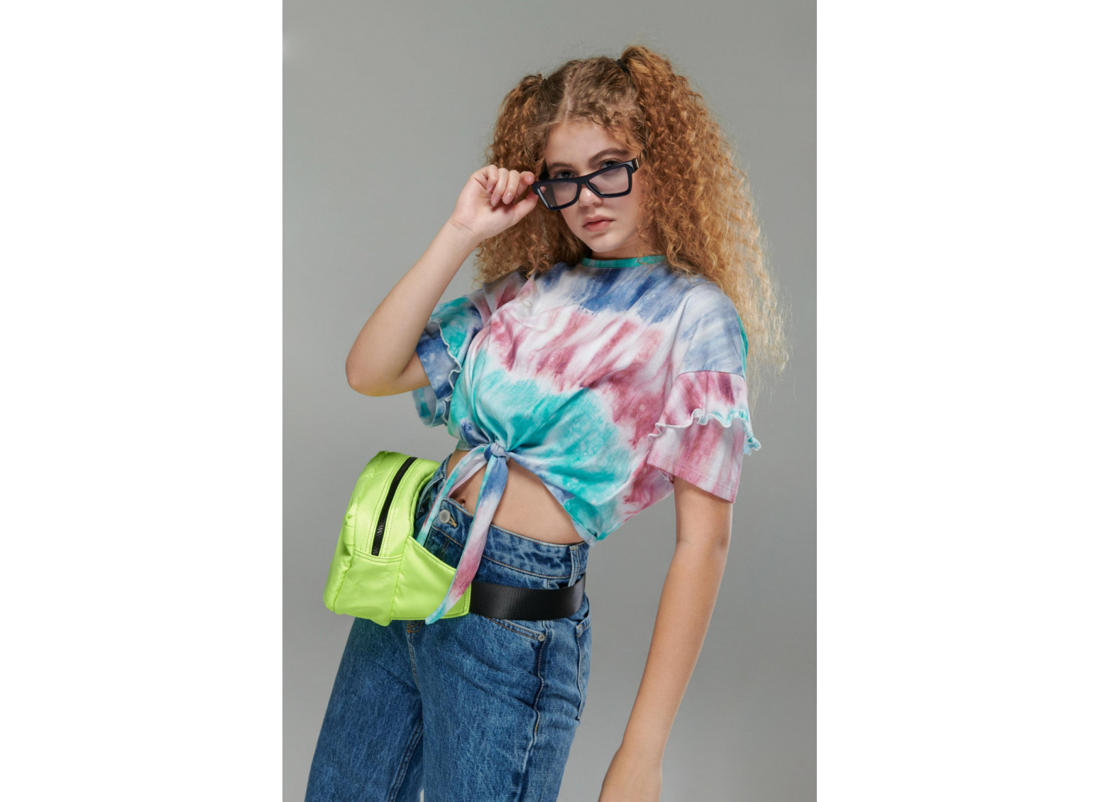Camiseta estampada tie dye, manga corta