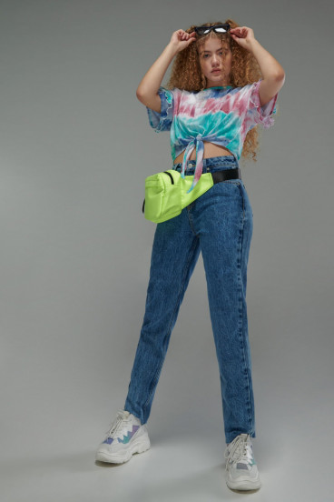 Camiseta estampada tie dye, manga corta