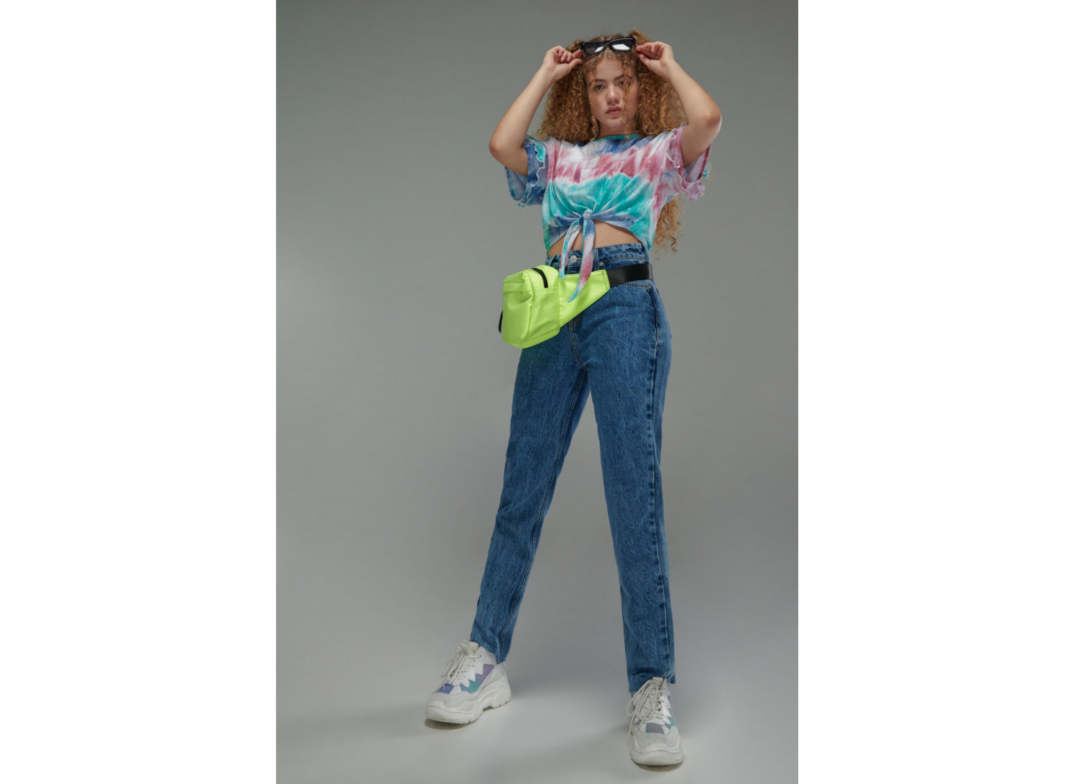 Camiseta estampada tie dye, manga corta