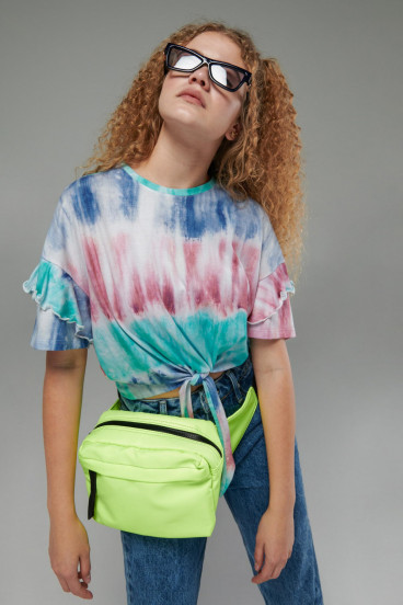 Camiseta estampada tie dye, manga corta