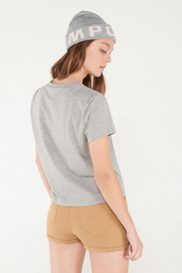 Camiseta manga corta con estampado college