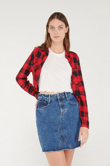 Falda de jean con bolsillos