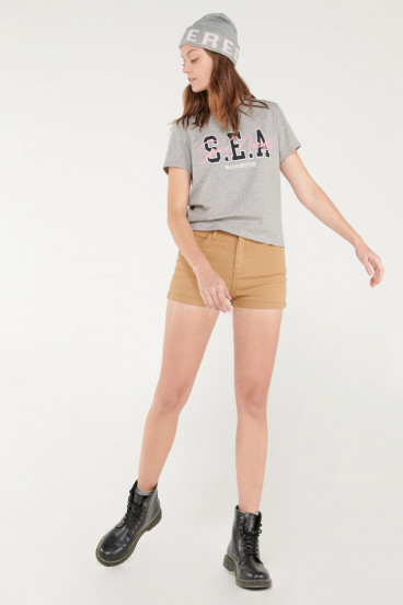 Short unicolor tiro alto