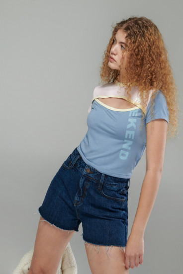 Camiseta cuello redondo, manga corta