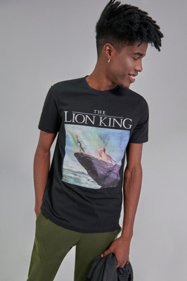 Camiseta manga corta con estampado en frente de Rey Leon.