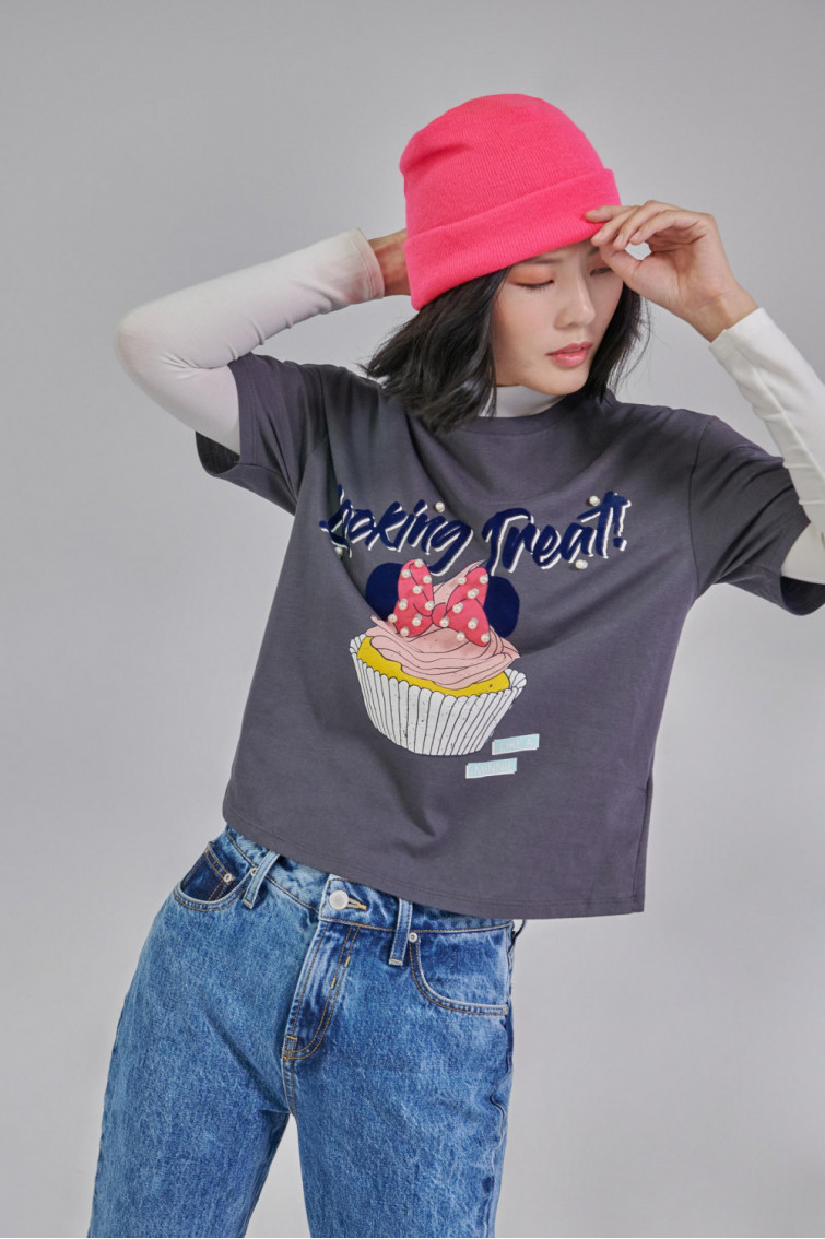 Camiseta estampada manga corta Minnie.