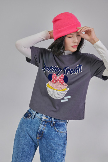 Camiseta estampada manga corta Minnie.