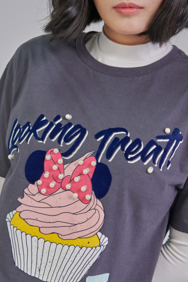 Camiseta estampada manga corta Minnie.