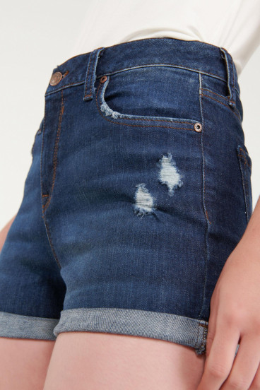 Short denim tiro medio