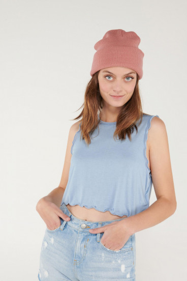 Camiseta esqueleto, cuello redondo con arandela unicolor young