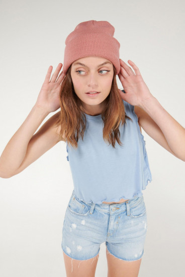 Camiseta esqueleto, cuello redondo con arandela unicolor young