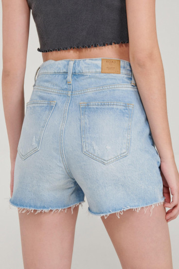 Short denim tiro alto