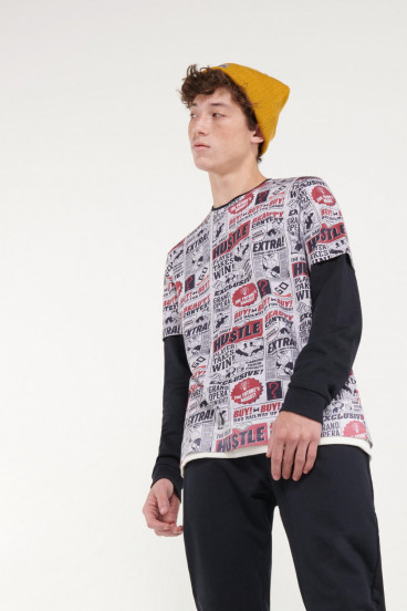 Camiseta moda manga corta estampado Monopolio.