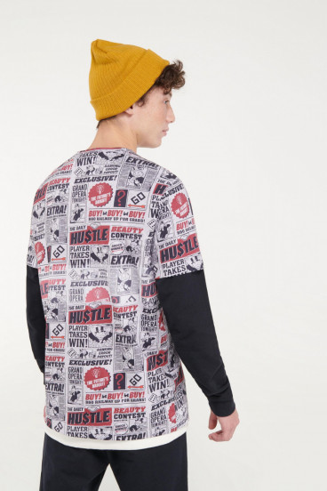 Camiseta moda manga corta estampado Monopolio.