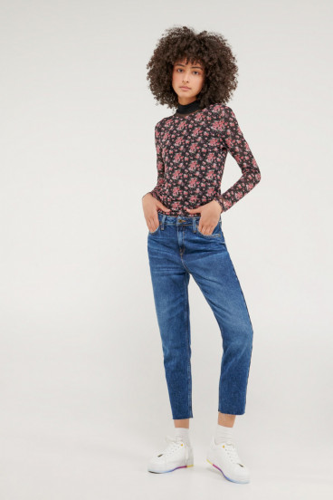 Camiseta manga larga en mesh sublimado con rosas