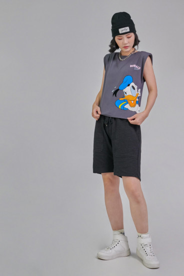 Camiseta con hombreras estampada Donald.