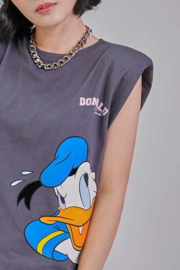 Camiseta con hombreras estampada Donald.