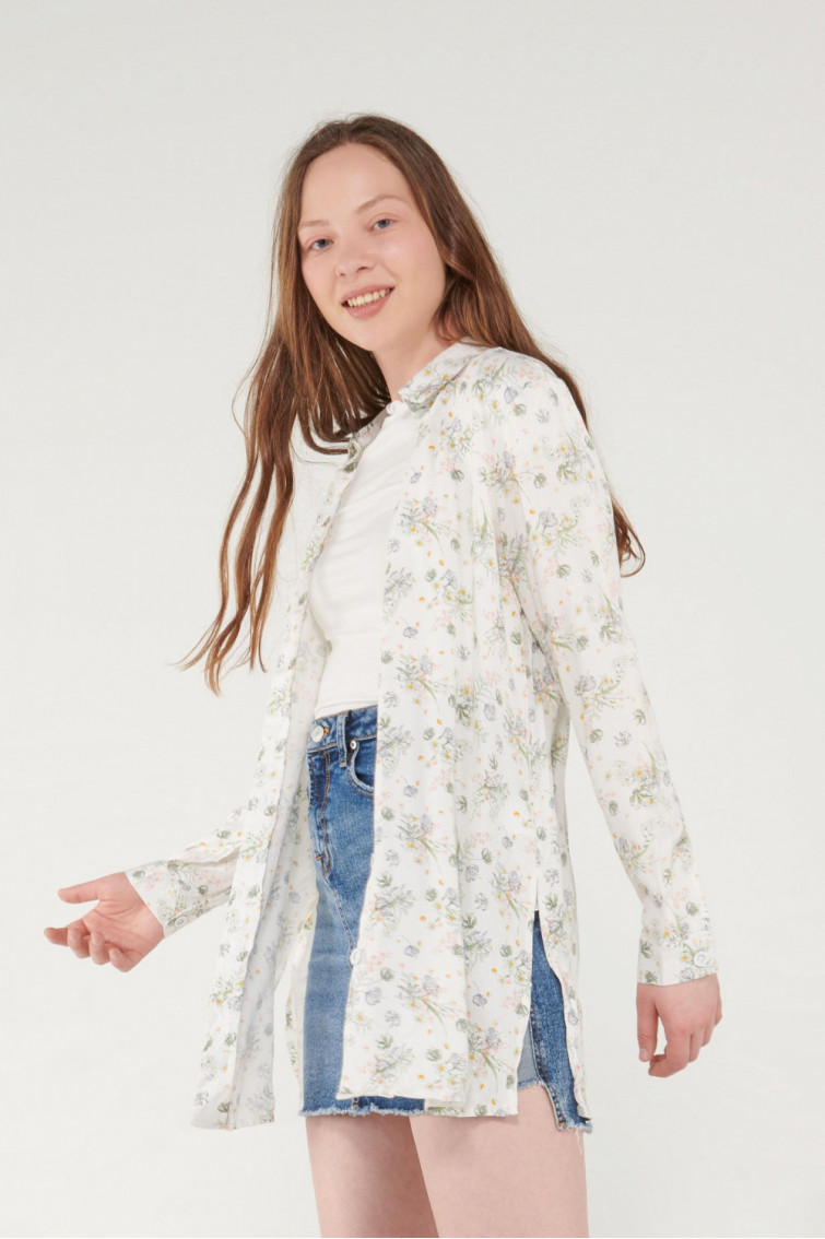 BLUSA FLORES MANGA LARGA