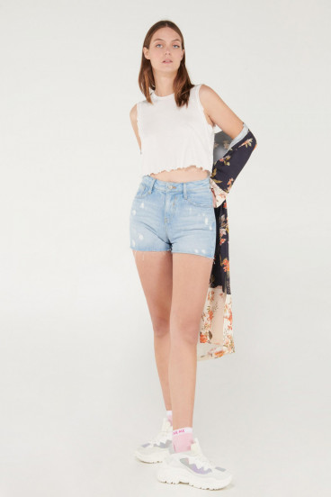 Camiseta esqueleto, cuello redondo con arandela unicolor young