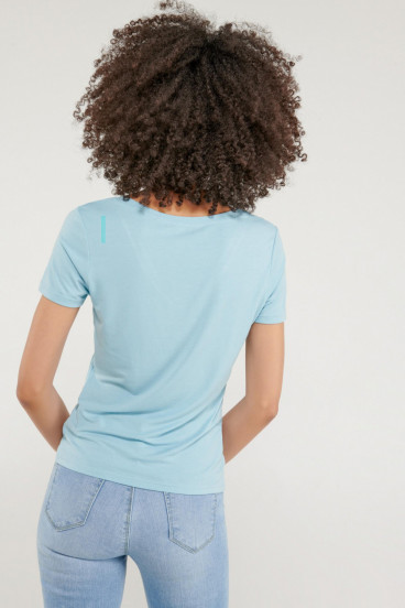 Camiseta básica, manga corta con cuello en V