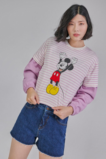 Camiseta manga corta estampada Mickey.