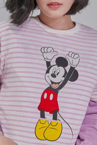 Camiseta manga corta estampada Mickey.