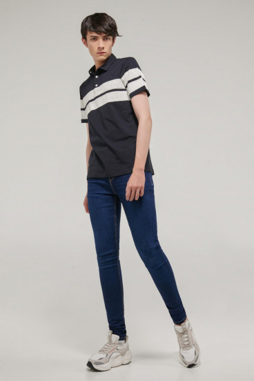 Camisa Polo manga corta estampada, con cuello y banda cuello