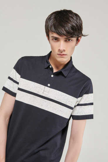 Camisa Polo manga corta estampada, con cuello y banda cuello