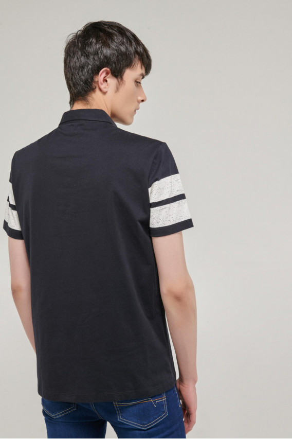 Camisa Polo manga corta estampada, con cuello y banda cuello